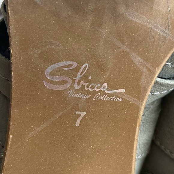 Sbicca green leather strappy sandal block chunk heel - Picture 11 of 11